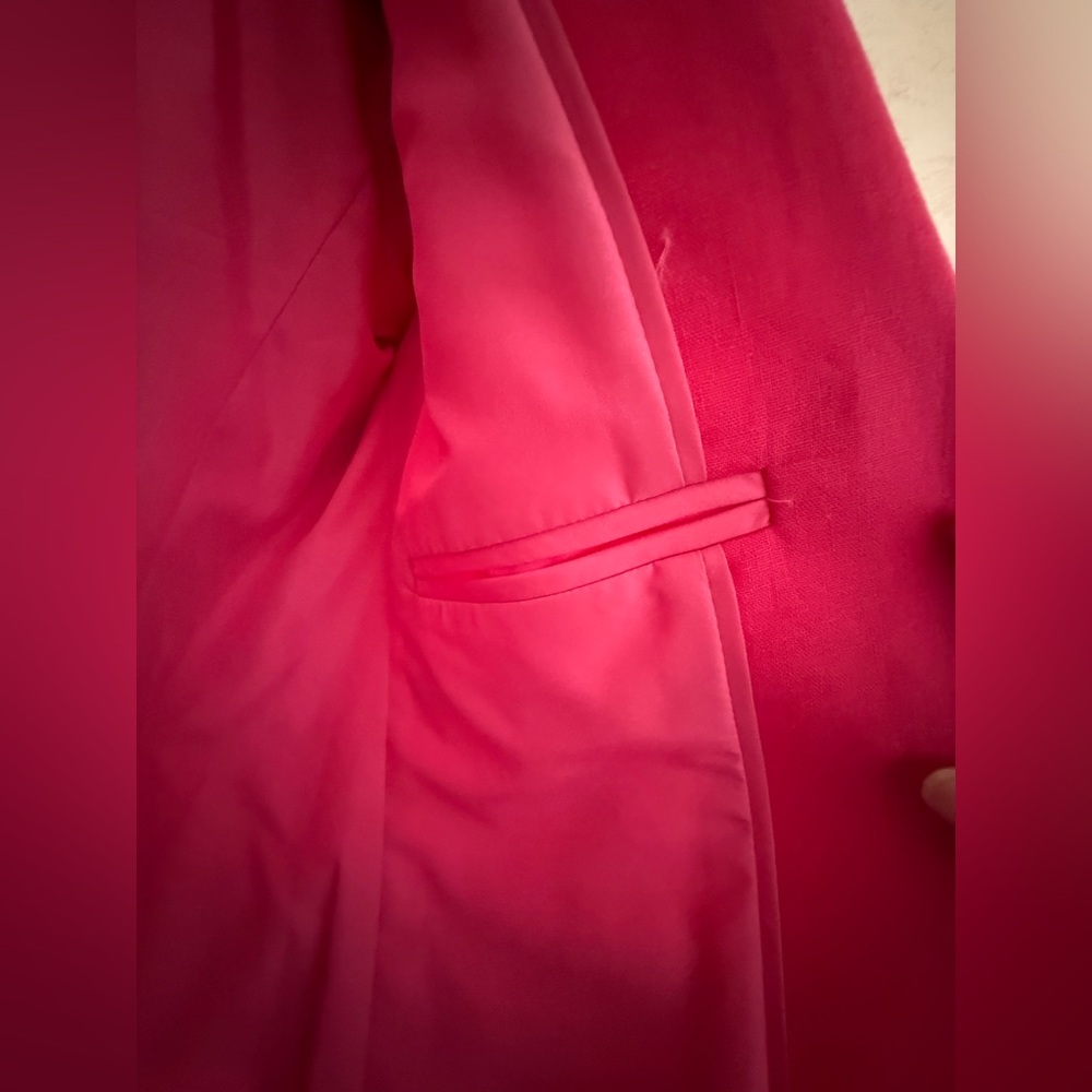 J CREW Holland Linen Cotton Blend One Button Pink Blazer SIZE: 4 - Picture 11 of 11